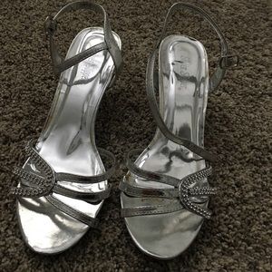 Silver low heels